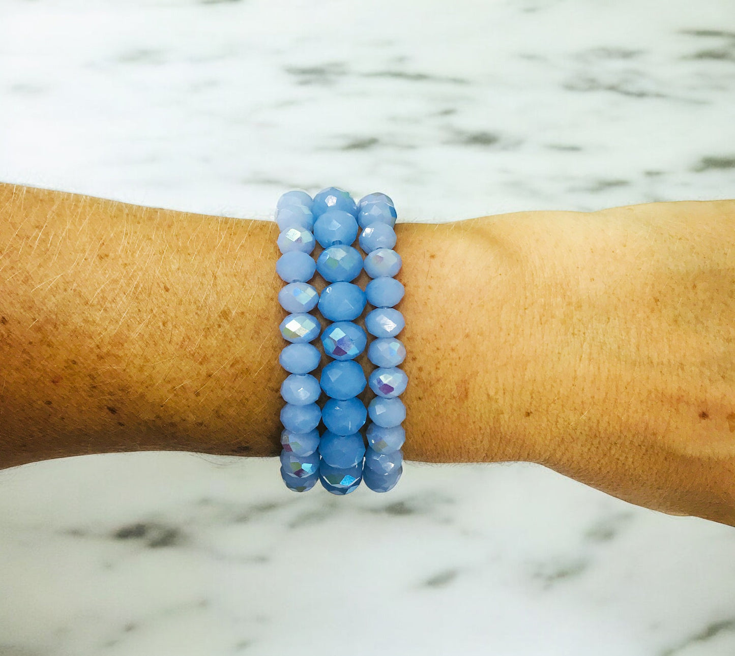 Multi-Strand Glass Bead Stretchy Bracelet - B1227