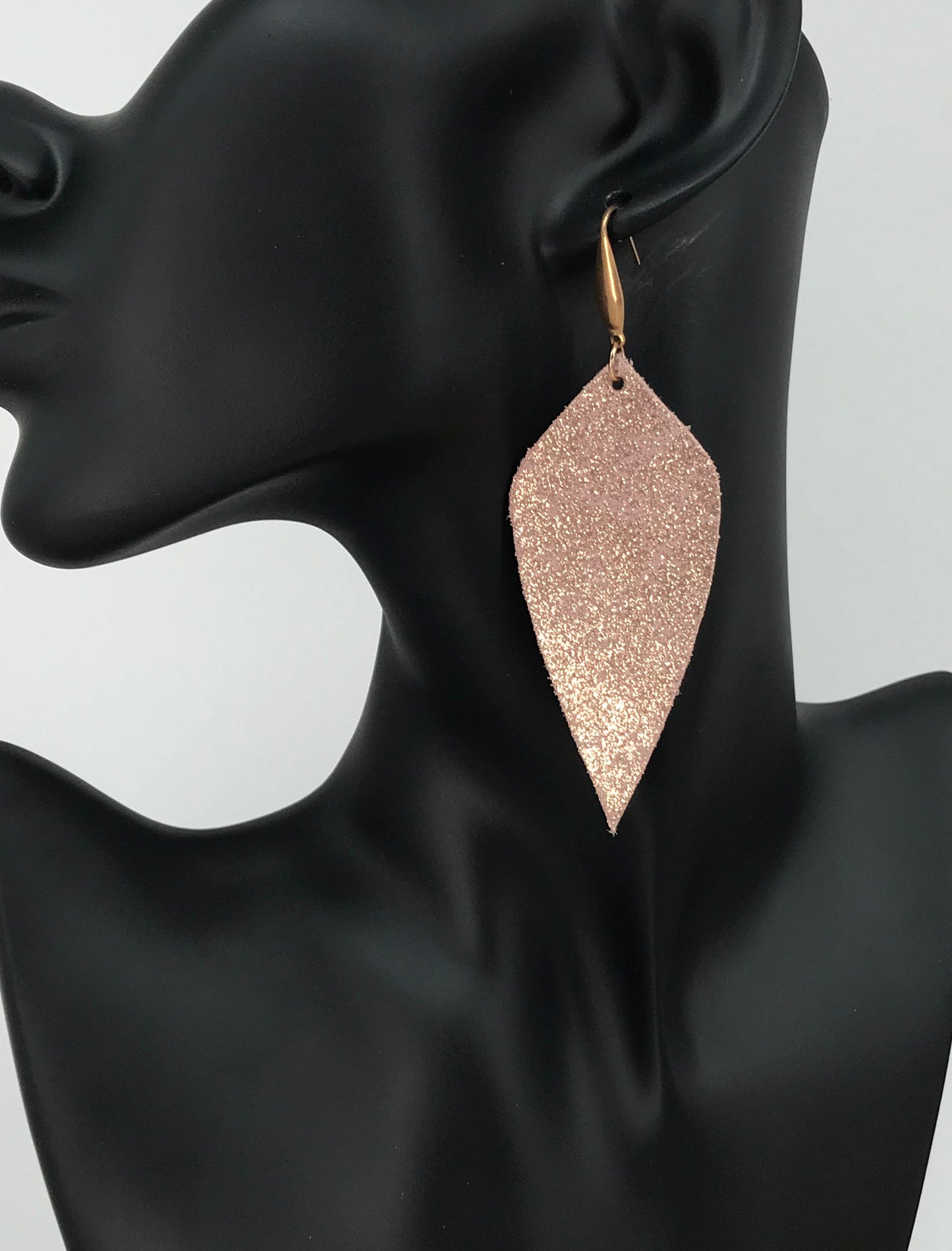 Rose Gold Leather Earrings - E19-1231