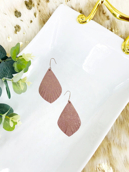 Rose Gold Leather Earrings - E19-1235