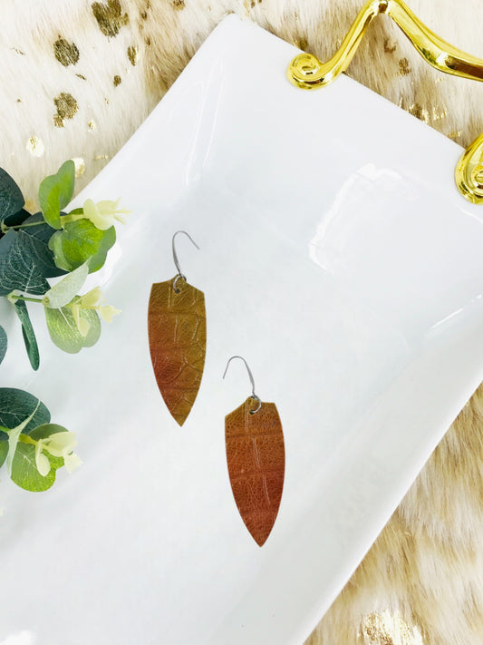 Croco Embossed Leather Earrings - E19-1238