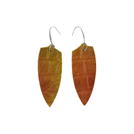 Sunset Croco Leaf Drop Earrings