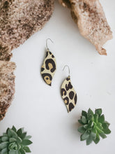 Load image into Gallery viewer, Almond Large Cheetah Leather Earrings - E19-1253