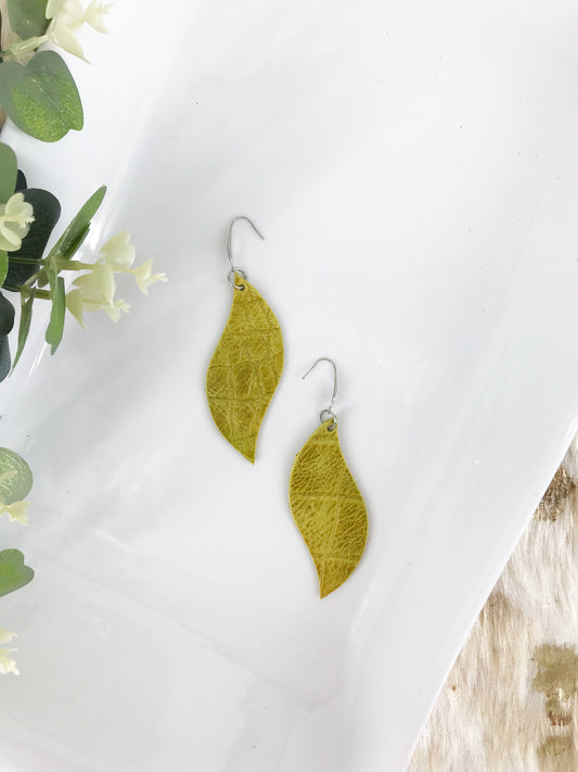 Croco Embossed Leather Earrings - E19-1256
