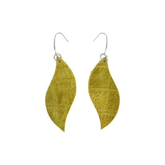 Golden Olive Leaf Drop Earrings