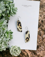 Load image into Gallery viewer, Almond Large Cheetah Leather Earrings - E19-1259