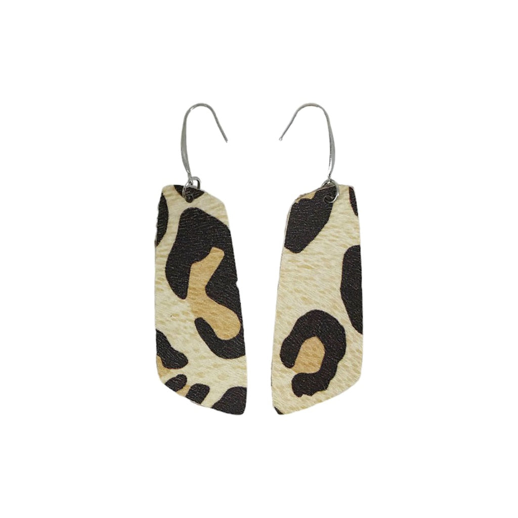 Almond Cheetah Bar Drop Earrings