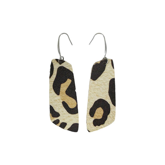 Almond Cheetah Bar Drop Earrings