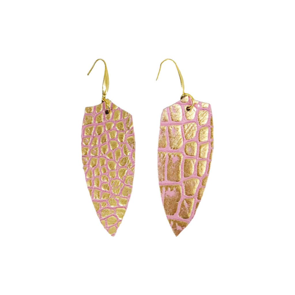 Blush Gold Leaf Drop Earrings