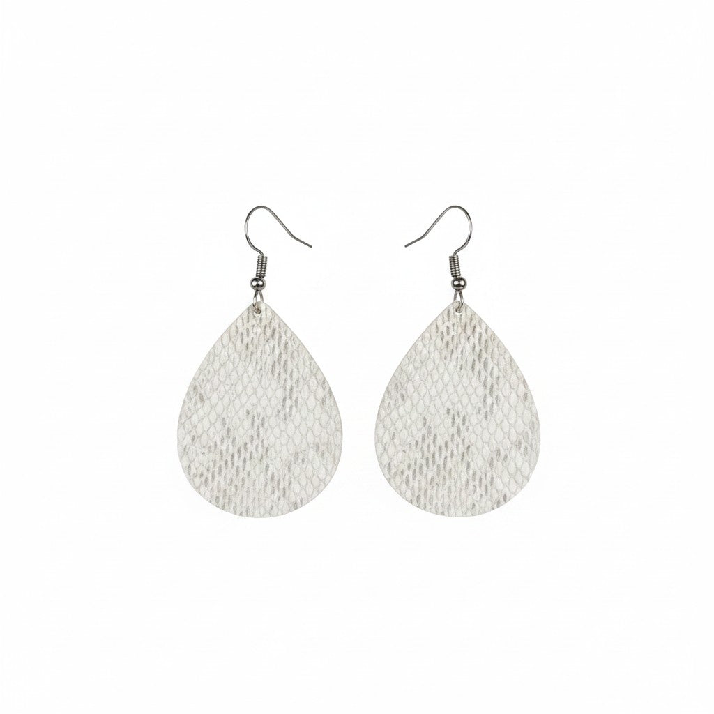 Urban Ivory Snake Leather Earrings