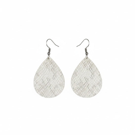 Urban Ivory Snake Leather Earrings