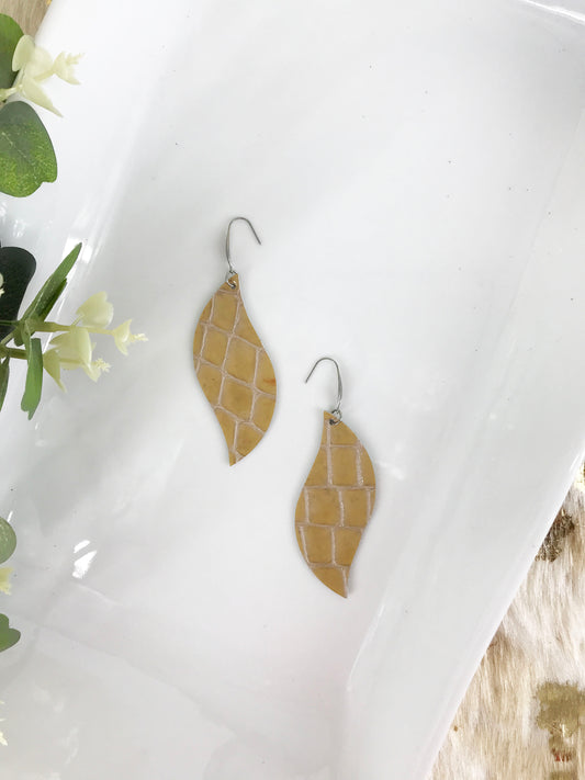 Moc Crock Embossed Leather Earrings - E19-1272