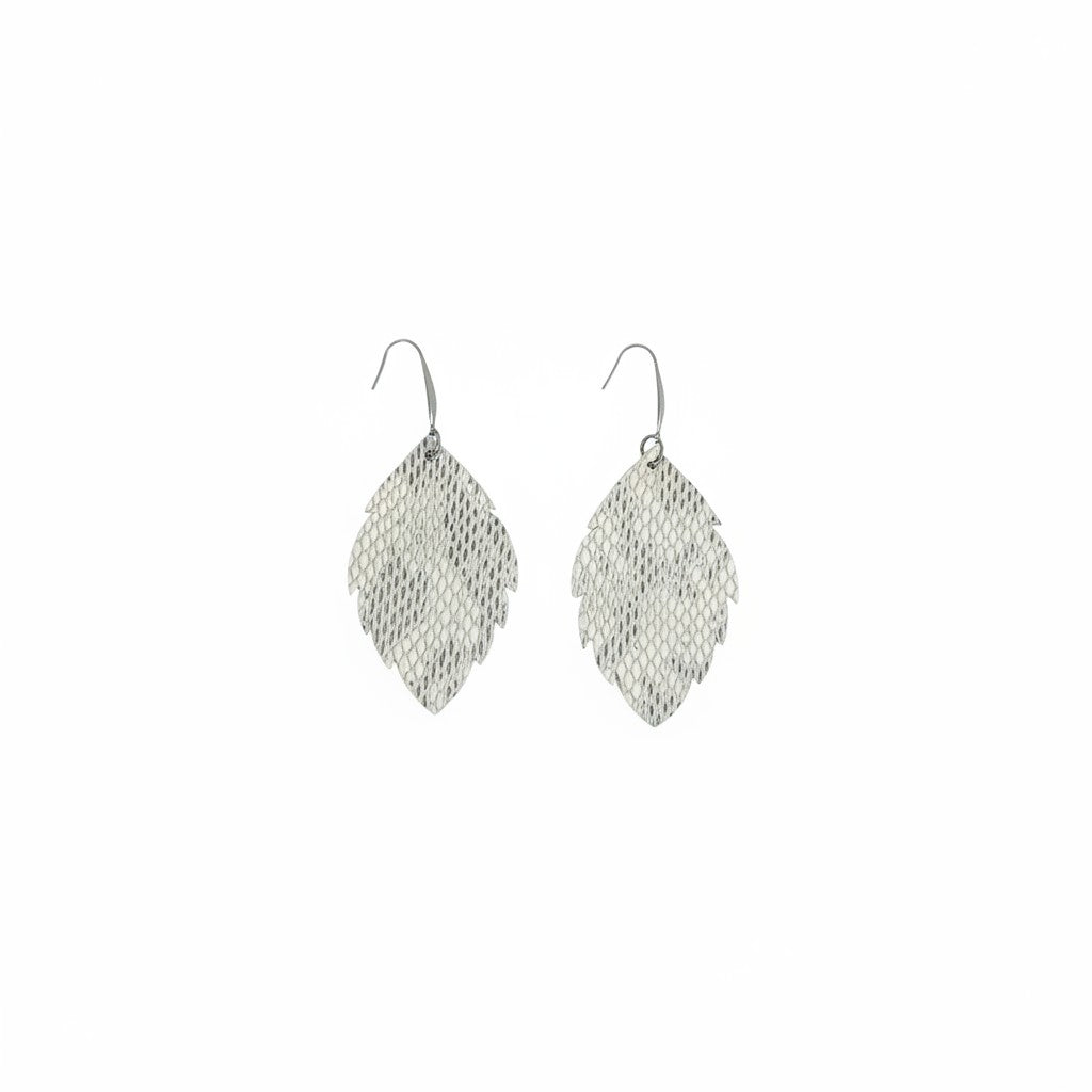 Urban Textured Snake Leather Earrings