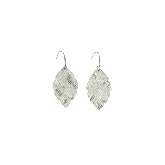 Urban Textured Snake Leather Earrings