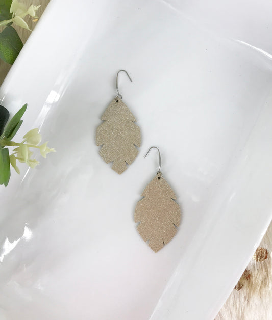 Champagne Dazzle Leather Earrings - E19-1282
