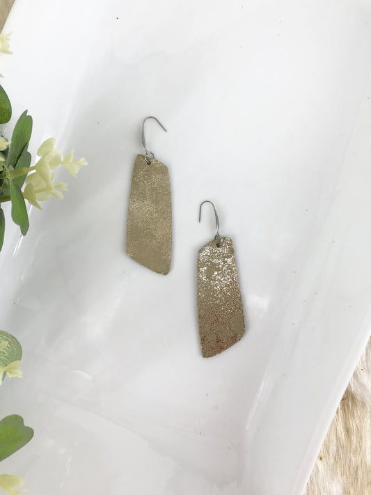 Platinum Crackle Goat Leather Earrings - E19-1340