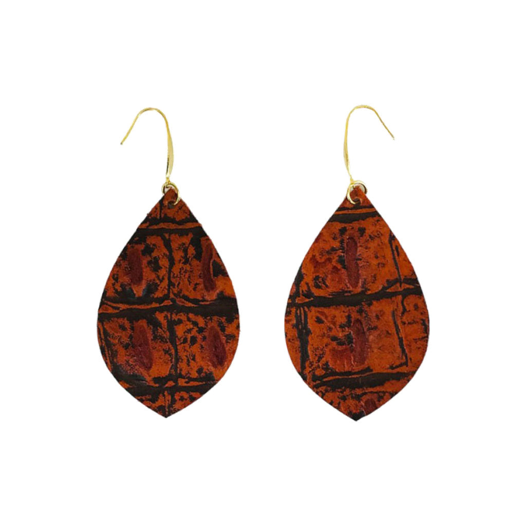 Burnt Orange Teardrop Earrings
