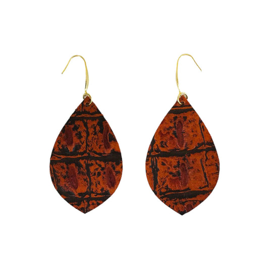 Burnt Orange Teardrop Earrings