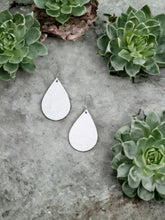 Load image into Gallery viewer, White Embossed Leather Earrings - E19-1345