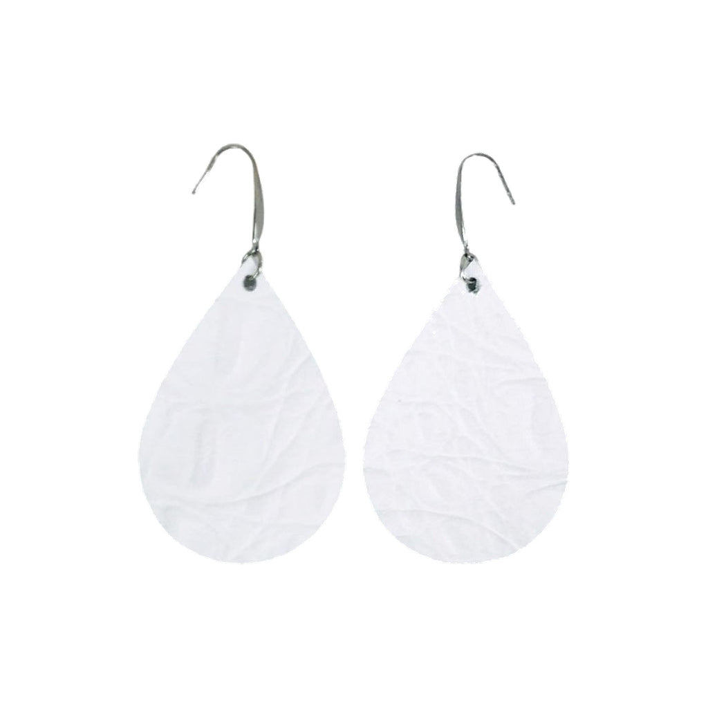 White Teardrop Earrings