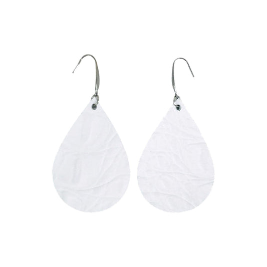 White Teardrop Earrings