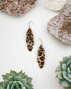Banana Leopard Print Leather Earrings - E19-1366