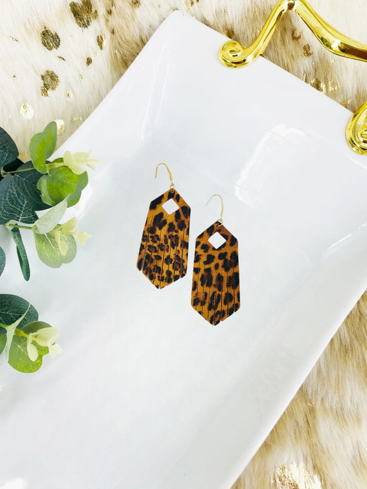 Cheetah Print Leather Earrings - E19-1414