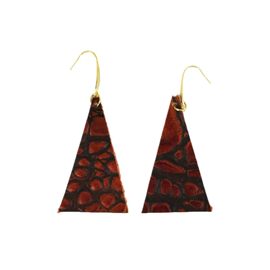 Burnt Orange Triangle Drop Earrings