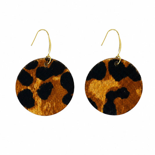 Amber Safari Circle Earrings
