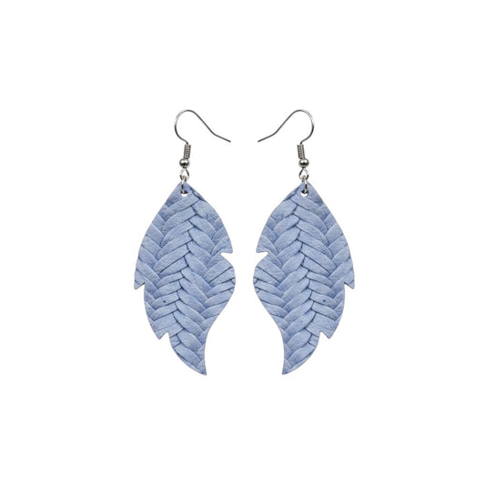 Lavender Haze Braided Fishtail Leather Earrings