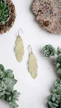 Load image into Gallery viewer, Metallic Beige Camo Leather Earrings - E19-1463