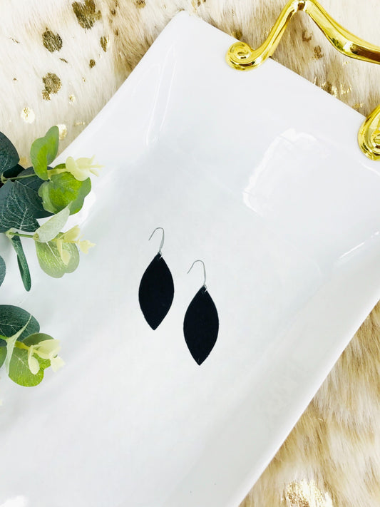 Genuine Black Hair On Leather Earrings - E19-1467