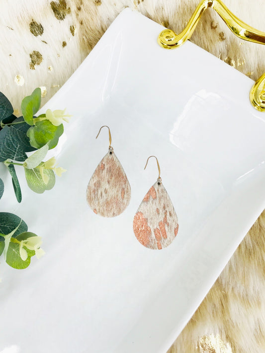 Rose Gold Hair On Leather Earrings - E19-1505