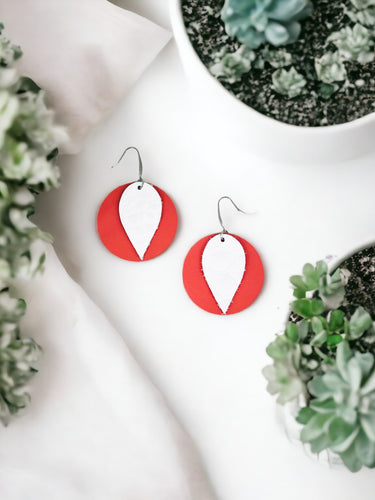 Layered Embossed Leather Earrings - E19-1518