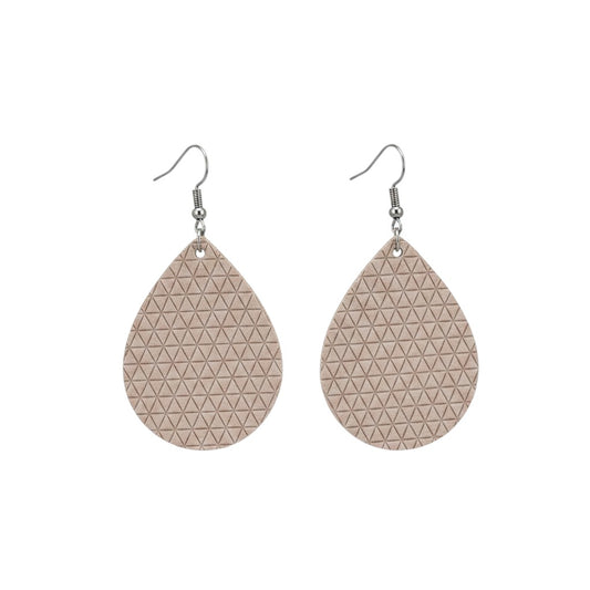 Nude Mini Triangle Teardrop Leather Earrings