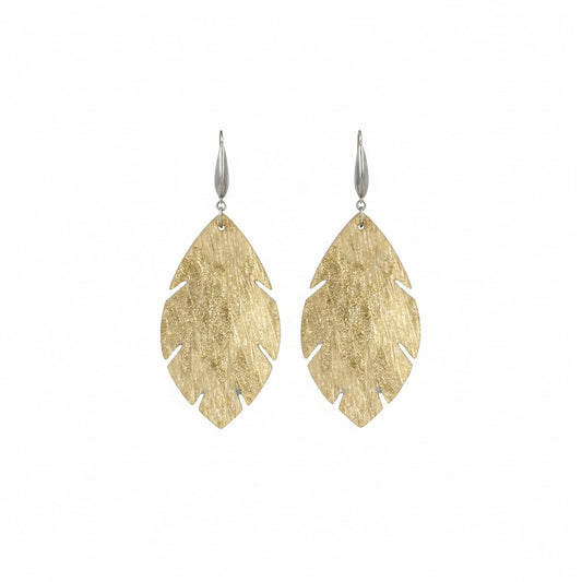 Golden Gleam Leaf Earrings