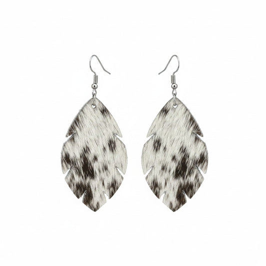Salt & Pepper Feather Earrings