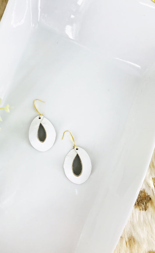 Bright White Genuine Leather Earrings - E19-1575