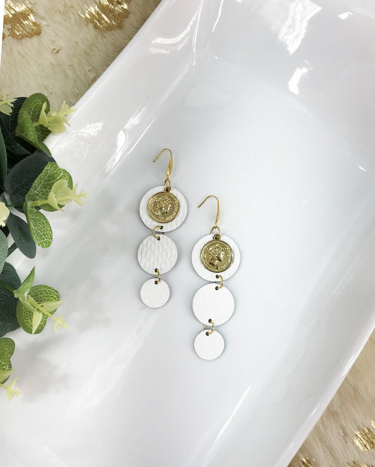 White Genuine Leather Earrings - E19-1597