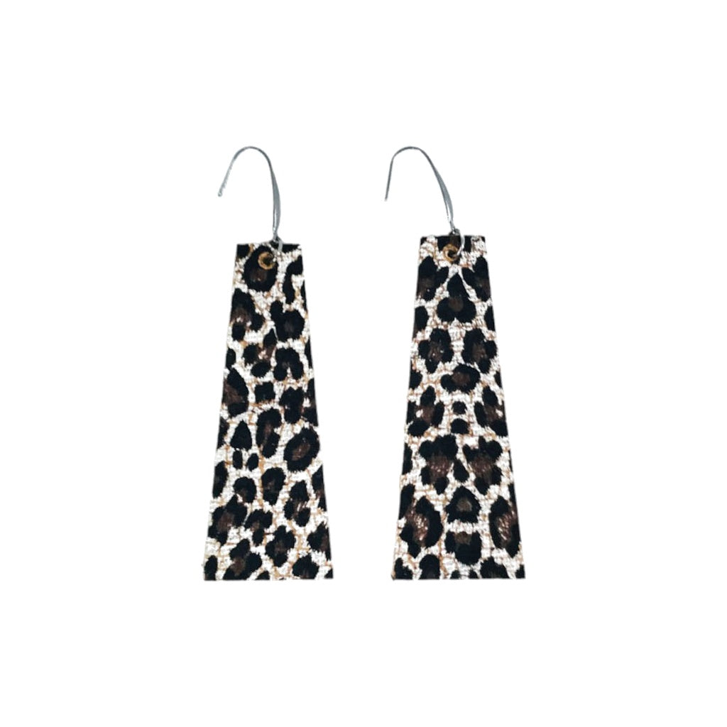 Chocolate Cheetah Tapered Cork Earrings