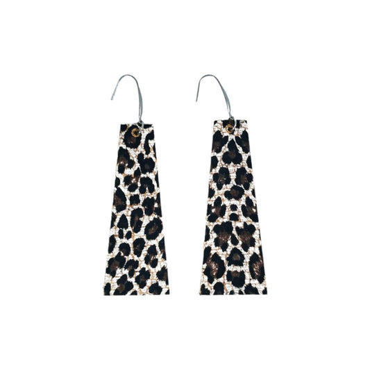 Chocolate Cheetah Tapered Cork Earrings