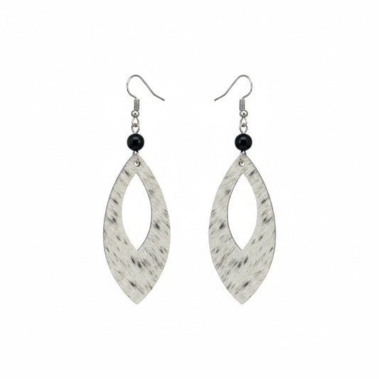 Frosted Freckle Open Marquise Earrings