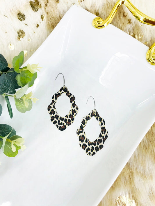 Cheetah Print Leather Earrings - E19-1629