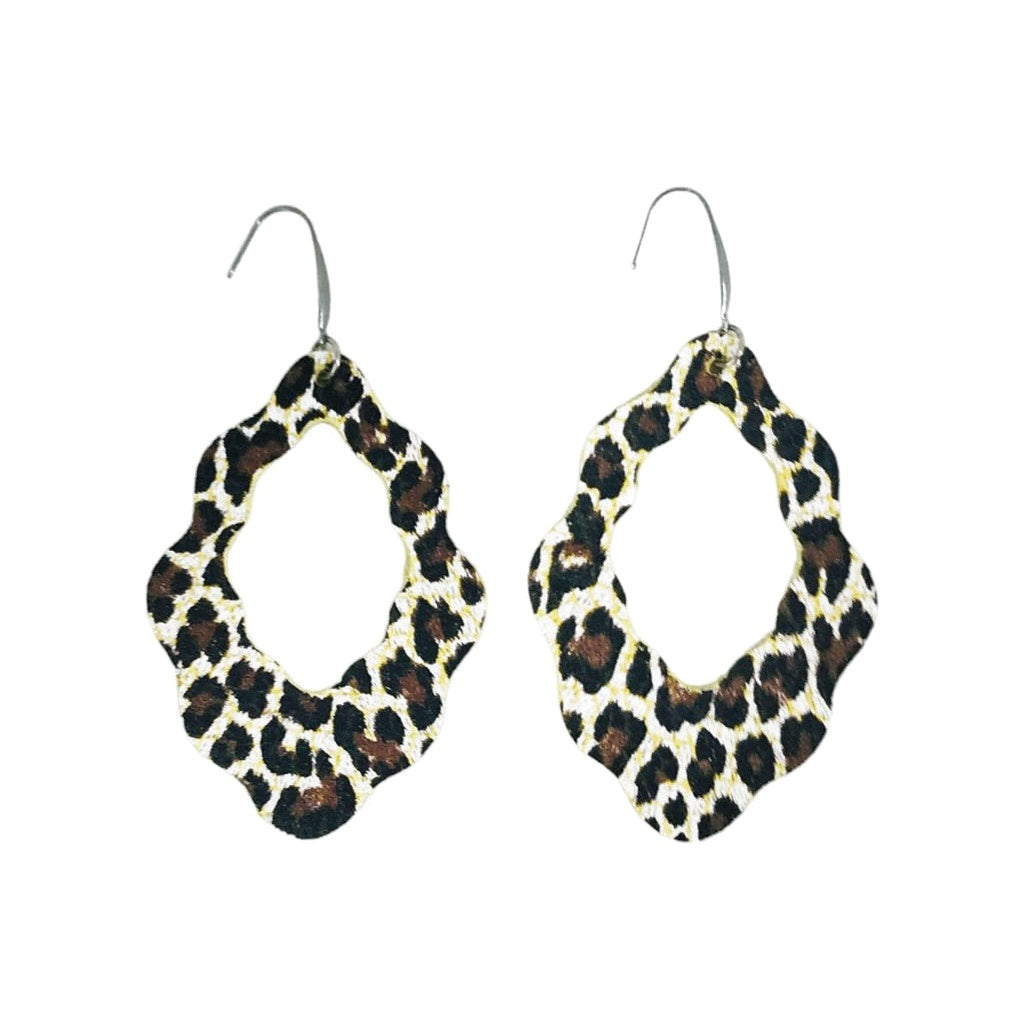 Baby Chocolate Cheetah Cutout Earrings