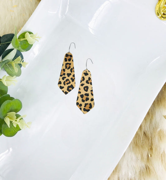 Caramel Cheetah Leather Earrings - E19-1630