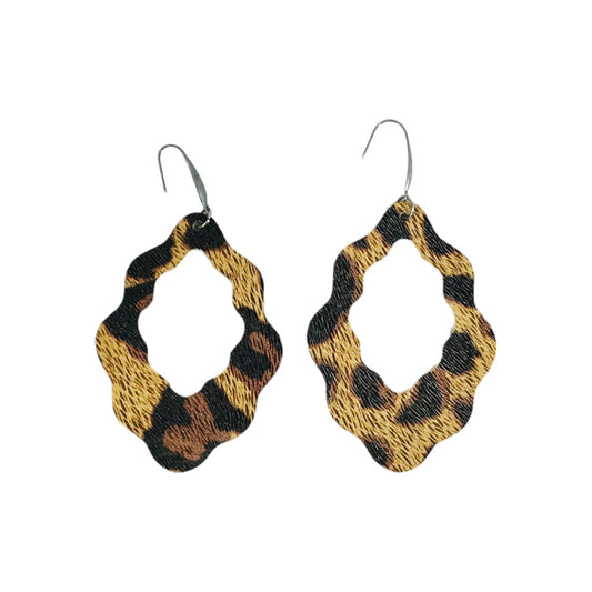 Burnt Umber Cheetah Cutout Earrings