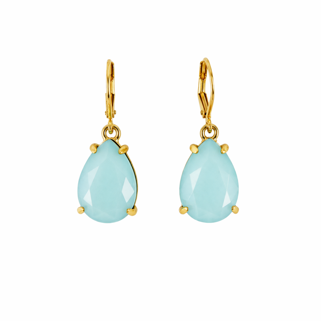 Sea Glass Teardrop Dangle Earrings