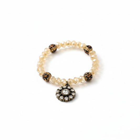 Golden Shadow Rhinestone Charm Bracelet