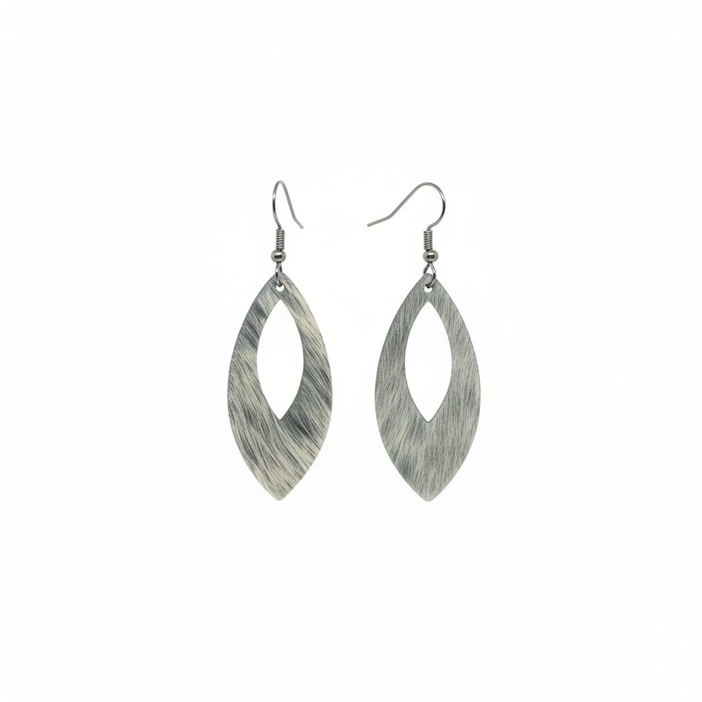 Salt & Pepper Open Marquise Earrings