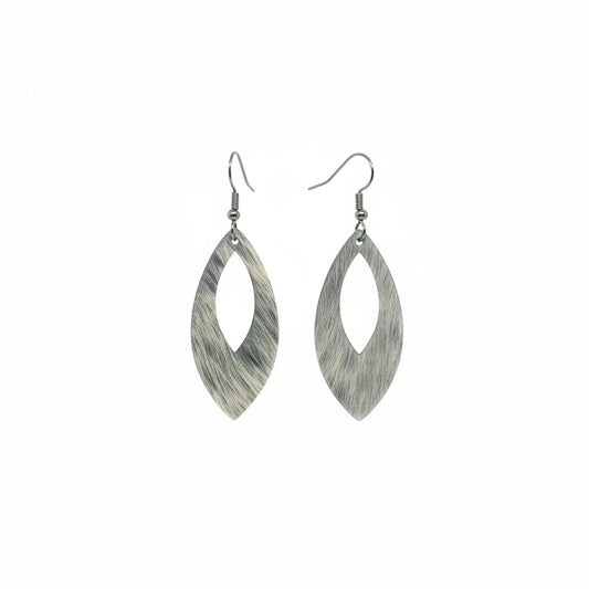 Salt & Pepper Open Marquise Earrings