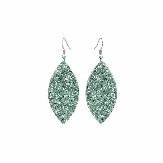 Sea Glass Glitter Marquise Earrings